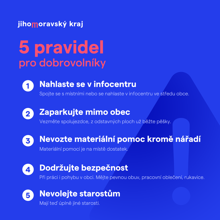 Aktualizovaná pravidla pro dobrovolníky cestující na jižní Moravu