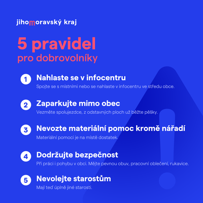 Aktualizovaná pravidla pro dobrovolníky cestující na jižní Moravu