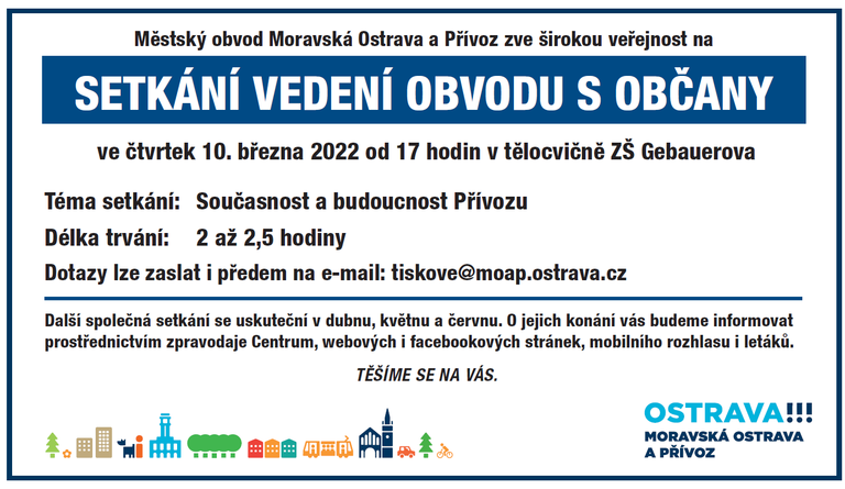 Chystáme pro vás pravidelná setkání vedení obvodu s občany