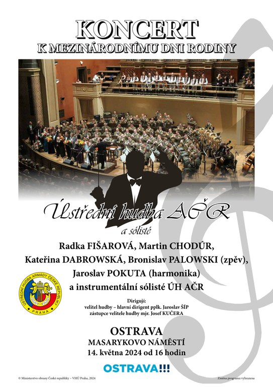 Koncert Ústřední hudby AČR - 14. května na Masarykově nám.