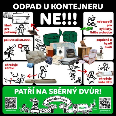 NE!!! ČERNÝM SKLÁDKÁM U STANOVIŠŤ KONTEJNERŮ 