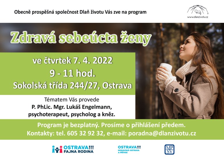 Pozvánka na přednášku Zdravá sebeúcta ženy