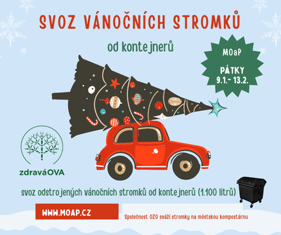 Svoz vánočních stromků od kontejnerových stání v Ostravě