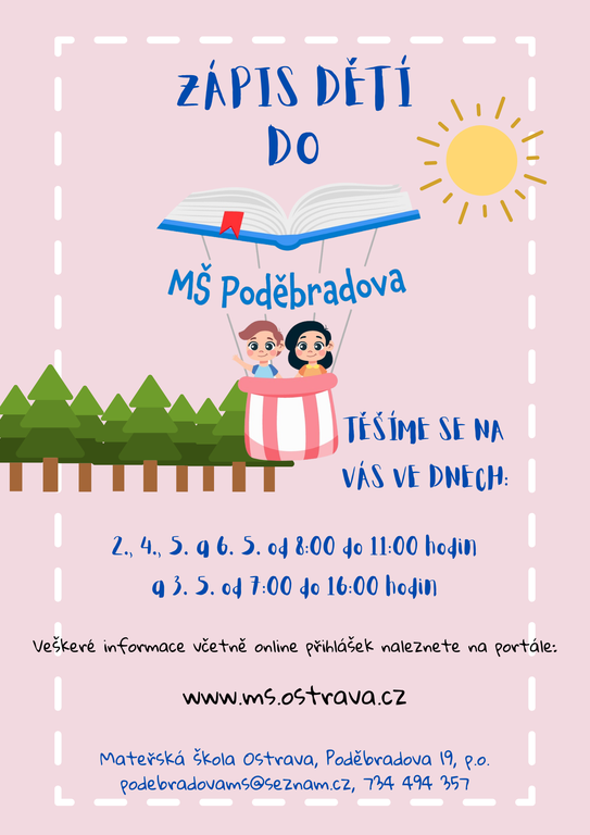 Zápis do mateřské školy Poděbradova