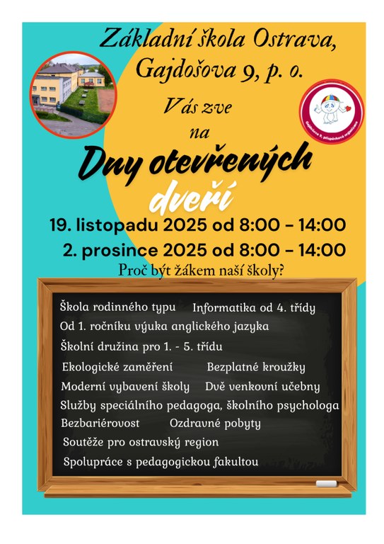 ZŠ Gajdošova zve na Dny otevřených dveří