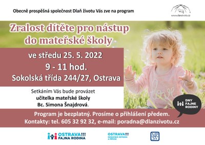 Zveme na vzdělávací program Zralost pro nástup do MŠ
